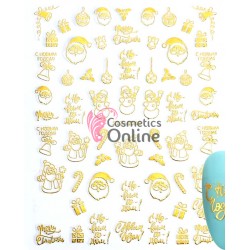 Stickere 3D deosebite pentru unghii Cod STZ-G042 Gold model Sarbatori de Iarna